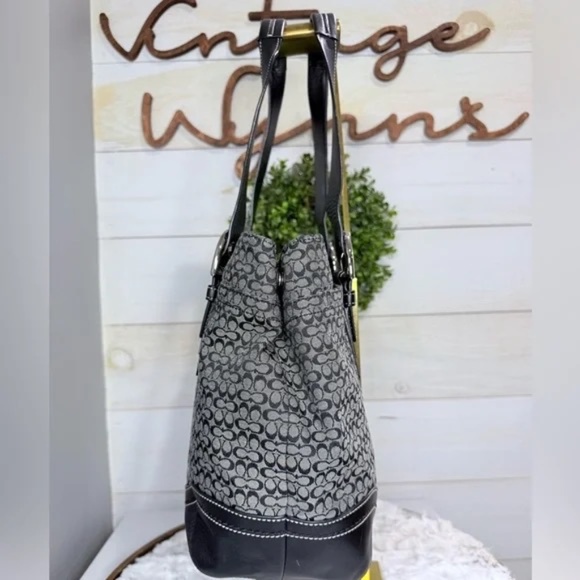 Coach SoHo Signature Micro C Black and Gray Satchel Tote - Picture 5 of 14